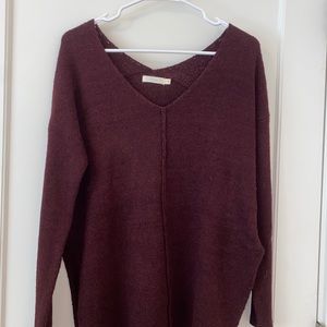 Burgundy long sleeve sweater. Size S